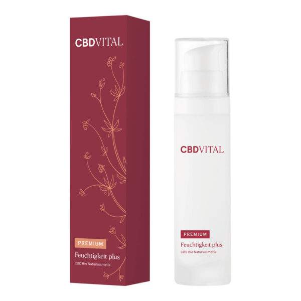 Cbd Vital Feuchtigkeits Plus Flasche mit Verpackung