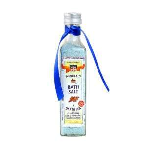 Badesalz Glasflsche Frontseite Totes Meer