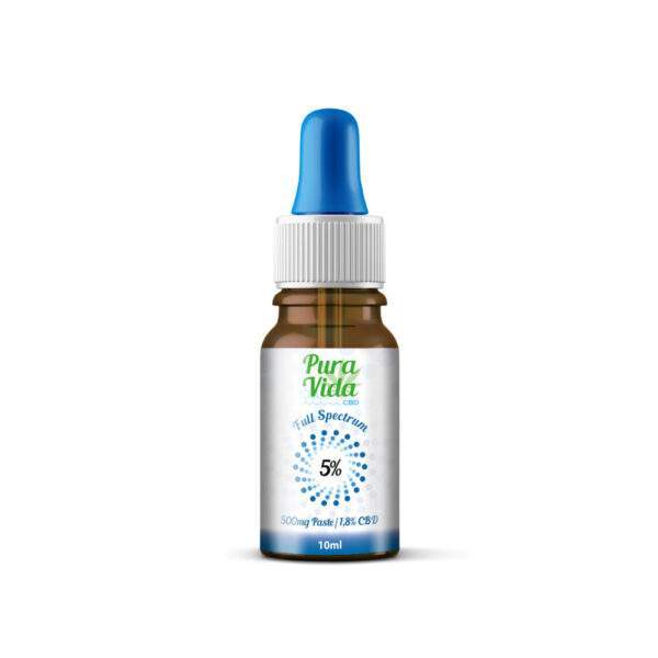 CBD Öl Pura Vida Hemp Oil Glas Frontseite
