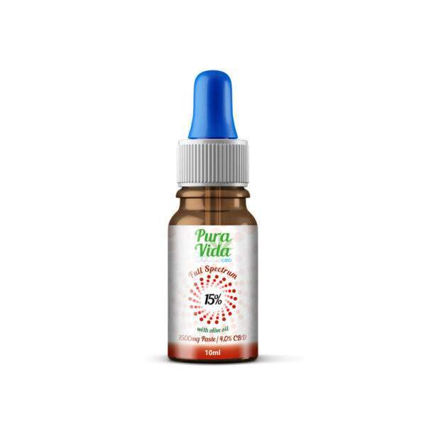 CBD Öl Pura Vida Olive Oil Glas Frontseite
