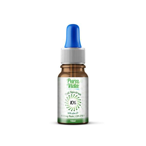 CBD Öl Pura Vida Olive Oil Glas Frontseite