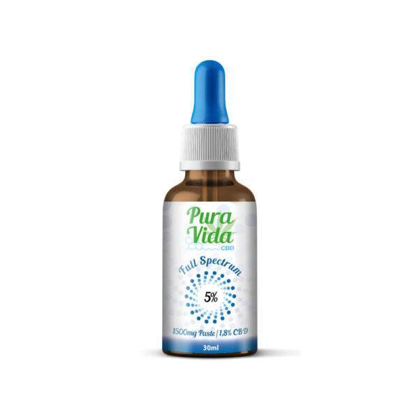 CBD Öl Pura Vida Hemp Oil Glas Frontseite